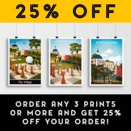 Portmeirion Print - Gwynedd North Wales, Seaside Poster, Welsh Travel Wall Art Illustration, Village - thumbnail 2