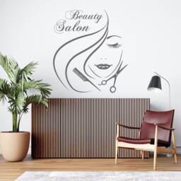 Hair Salon Wall Decal Stylist, Scissors, Beauty Decor T114 - thumbnail 3
