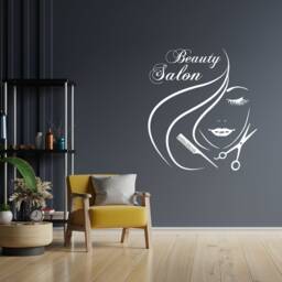 Hair Salon Wall Decal Stylist, Scissors, Beauty Decor T114 - thumbnail 2