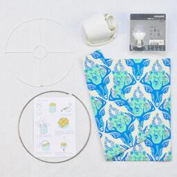 Canvas Cylinder Shape Lamp Shade, Illustration From Finnish Nature With Bears, Deers & Berries. Nordic Design Style For Home Decorating - thumbnail 2
