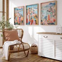 Set Of 3 Hong Kong Posters, Travel Prints, Wall Art Set, City Poster Decor - thumbnail 3