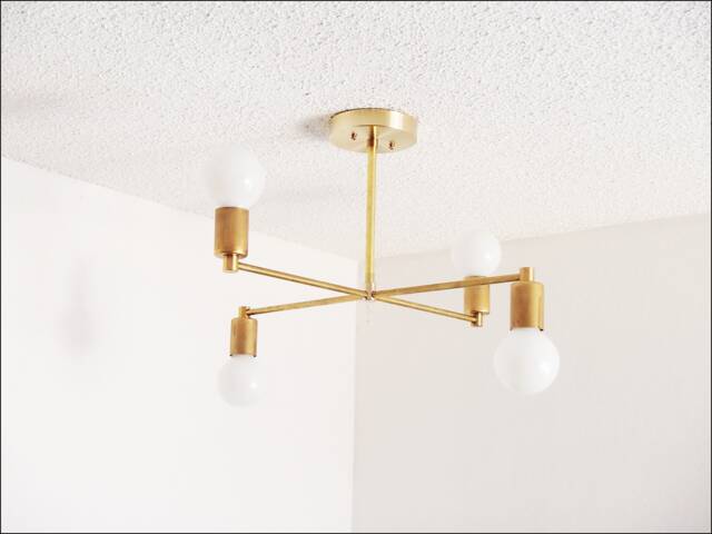 Brass Modern Light - Minimalist 4 Arm Flush Ceiling Dining Room Bedroom Entryway Living Ul Listed - image 1