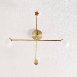 Brass Modern Light - Minimalist 4 Arm Flush Ceiling Dining Room Bedroom Entryway Living Ul Listed - thumbnail 3