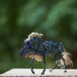 Collectible Figurine, Wire Decoration, Animal Boho Moose Decor, Steampunk Home African Gift Idea - thumbnail 2