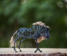 Collectible Figurine, Wire Decoration, Animal Boho Moose Decor, Steampunk Home African Gift Idea - thumbnail 1