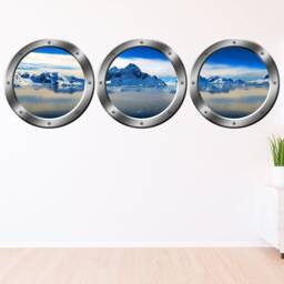 Vwaq Porthole Window Decals For Wall, Arctic Wall Decal - Snow Art - Spw23 - thumbnail 1