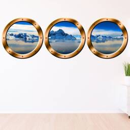 Vwaq Porthole Window Decals For Wall, Arctic Wall Decal - Snow Art - Spw23 - thumbnail 3