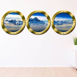 Vwaq Porthole Window Decals For Wall, Arctic Wall Decal - Snow Art - Spw23 - thumbnail 2