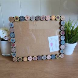 Wooden Geometric Button Photo Frame 8 X 10 Inches - thumbnail 2