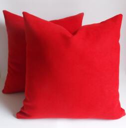 Set Of 2 Red Velvet Pillow Covers Double Sided Throw Pillows