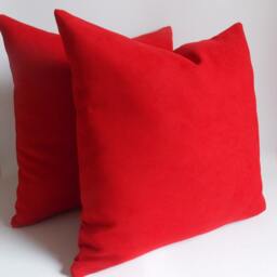 Set Of 2 Red Velvet Pillow Covers Double Sided Throw Pillows - thumbnail 2