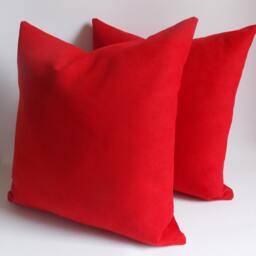 Set Of 2 Red Velvet Pillow Covers Double Sided Throw Pillows - thumbnail 3