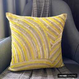"Decorative Yellow Euro Size Pillow Cover 24""x24""/26""x26" - thumbnail 3