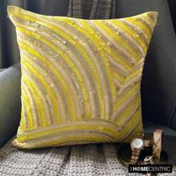 "Decorative Yellow Euro Size Pillow Cover 24""x24""/26""x26"