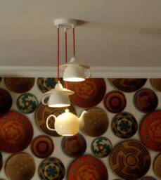 Tea Party Lighting - Kitchen Teapot Chandelier Alice in Wonderland Cafe Decor Illumination - thumbnail 1