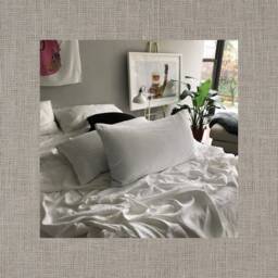 Foggy Gray Linen Pillowcases - Pair Of Minimalist Bedding -Solid Light Made To Order in The Usa - thumbnail 1