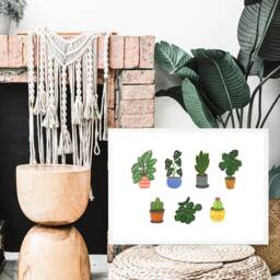 Houseplants Art Print Urban Jungle Botanical Illustration - thumbnail 2