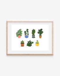 Houseplants Art Print Urban Jungle Botanical Illustration - thumbnail 1