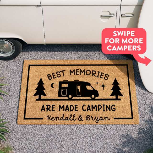Best Memories Are Made Camping - Door Mat With Family Name Customize Your Own Camper Personalized Indoor Outdoor Doormat Gifts - image 1