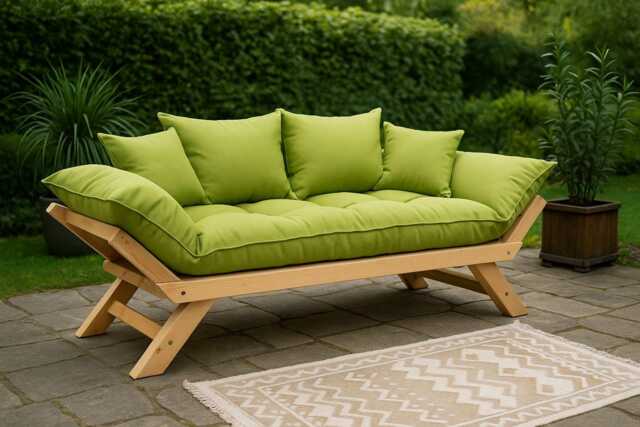 Waterproof Outdoor Couch Two-Seater Wooden Garden Sofa - image 1