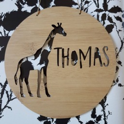 Giraffe Personalised Wooden Wall/Door Hanging-Nursery Decor-Wall Hanging-Kids Door Sign-Custom Name-Kids Gift-Baby Gift-Lasercut-Plaque - thumbnail 2