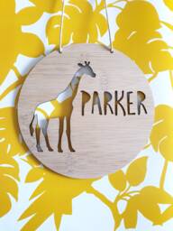 Giraffe Personalised Wooden Wall/Door Hanging-Nursery Decor-Wall Hanging-Kids Door Sign-Custom Name-Kids Gift-Baby Gift-Lasercut-Plaque