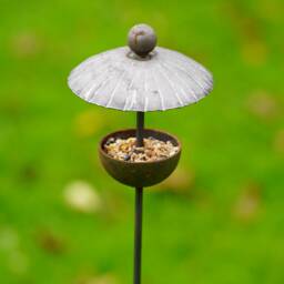 Canopy Bird Feeder - Rustic Metal Feeding Station Garden Present - thumbnail 3