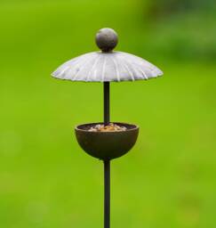 Canopy Bird Feeder - Rustic Metal Feeding Station Garden Present