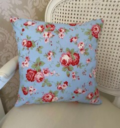 Cath Kidston Rosali For Ikea Envelope Cushion Cover 16 X Inch in The Blue Colour Way - thumbnail 1