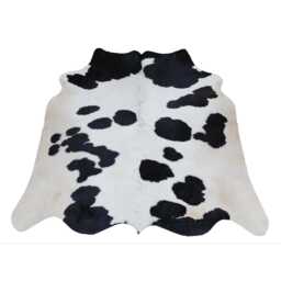 Black & White Cowhide Rug - Hair-On Leather Accent - 49 X40 Inches - thumbnail 1