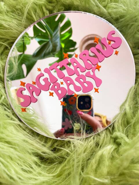 Sagittarius Horoscope/star Sign Mini Disc Mirror - image 1