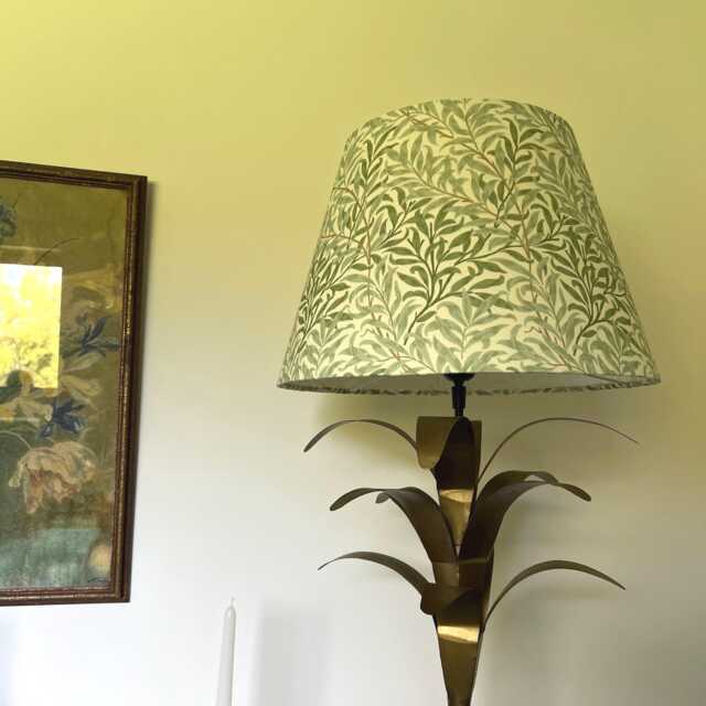 William Morris Willow Lampshade, Green Leaves Cotton Empire Shade - image 1