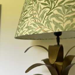 William Morris Willow Lampshade, Green Leaves Cotton Empire Shade - thumbnail 2