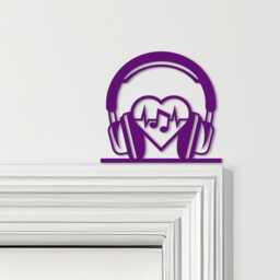 Door Topper Headphones & Music Notes Various Colours Top Of Decorative Sign - Novelty Wall Decor, Frame Art, Art - thumbnail 4