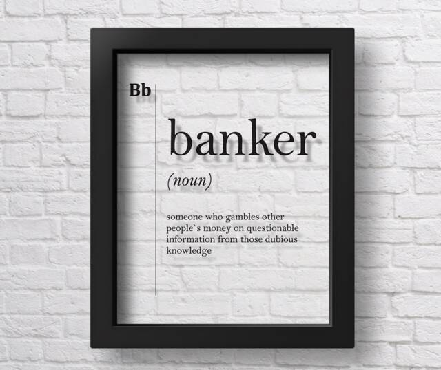 Transparent Banker Funny Definition Print Gift For Bank Worker Office Decor Economist - image 1