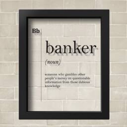 Transparent Banker Funny Definition Print Gift For Bank Worker Office Decor Economist - thumbnail 2