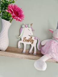 Unicorn Personalised Girls Bedroom Door Sign - thumbnail 1