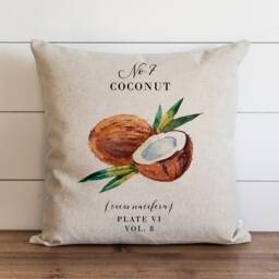 Coconut Pillow Cover - 18 X 20 Botanical Floral Herbs Spring Home Decor Summer Throw Garden - thumbnail 1