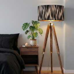 Handmade Abstract Pattern Drum Lamp Shade Clarke & Fabric Brown Velvet Fabric - thumbnail 2