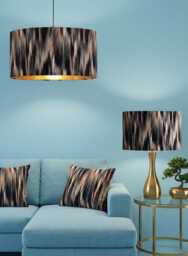 Handmade Abstract Pattern Drum Lamp Shade Clarke & Fabric Brown Velvet Fabric