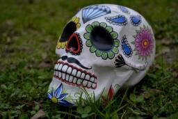 Sugar Skull Dia De Los Muertos Day Of The Dead Handmade Ceramic Mexican With Moustache Made To Order