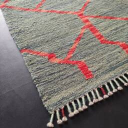 Runner Rug Abstract, Handmade Artisan Afghan Turkish Aztec Natural Sheep Wool Flatweave Kilim 205x62 cm - thumbnail 2