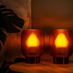 Table Lamp Toro X Amber, Retro Minimal Bedside Lamp, Recycled Plastic, Led Only - thumbnail 4