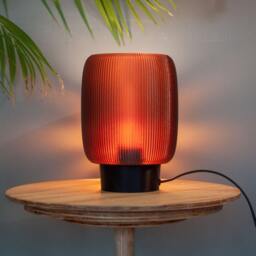 Table Lamp Toro X Amber, Retro Minimal Bedside Lamp, Recycled Plastic, Led Only - thumbnail 3