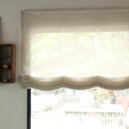 100% Linen Sheer Custom Natural Color Soft Roman Shades With Chain Mechanism, Relaxed Shade With Multiple Scallops, Blinds - thumbnail 4