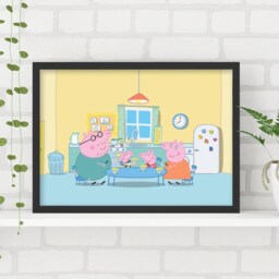 Peppa Pig Print - & Family in Kitchen Breakfast Scene Poster Wall Art - thumbnail 2
