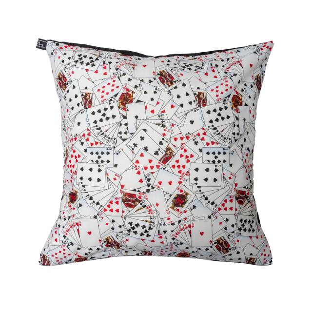 "Great Fun Designer Cushion Cover With Overlapping Playing Cards Fits 18"" X 18"