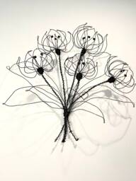 Tulips, Wire Flower Wall Decor, 5 Tulips in A Bouquet, Handmade. Natural Interior Design. 3D. Free Shipping - Us Only - thumbnail 1