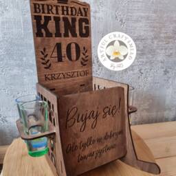 Personalized Engraved Rocking Chair, Rack Holder For Alcohol & Glasses, Funny Gift Birthday, Wooden Whiskey Wine Vodka - thumbnail 3