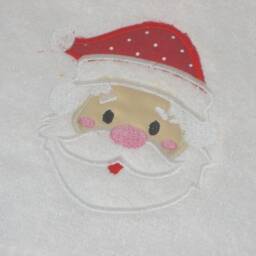 Embroidered Christmas Towels - Guest & Bath With Santa Claus Design - Handmade Gift Festive Bathroom Decor - thumbnail 2